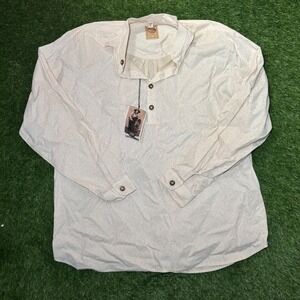 Wah Maker USA Frontier Clothing Whitton Paisley Pullover Shirt XL Natural Cream